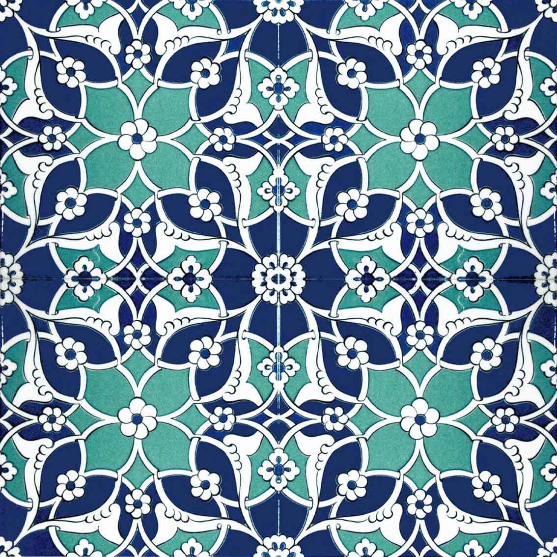 Desenli Seramik Karo-Kütahya Çini